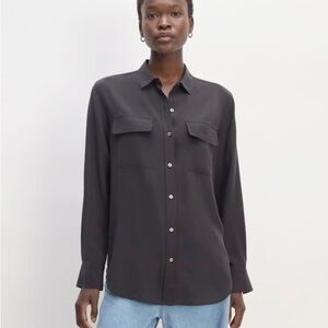 Moda International Black Button Down Blouse